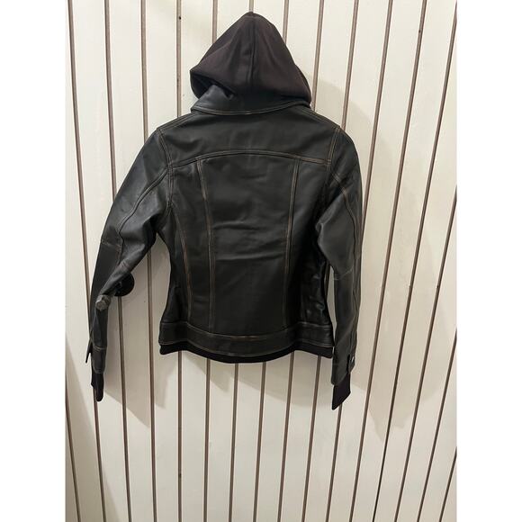 Decrum Genuine Leather Tralee Women Bomber Jacket With Removable Hood - S - Picture 5 of 6